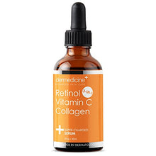 Load image into Gallery viewer, Retinol Vitamin C Collagen | Super Charged Anti-Aging Serum for Face | Pharmaceutical Grade Quality | Helps Smooth & Plump Fine Lines & Wrinkles & Brightens for Younger Skin | 1 fl oz / 30 ml