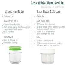 Load image into Gallery viewer, Elk and Friends 5oz Borosilicate Glass Baby Food Storage Jars with Silicone Lid | Available in 12 or 6 Set | Strong Glass | Storage Containers | Microwave, Oven & Dishwasher Safe | Infant and Babies