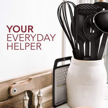 Load image into Gallery viewer, Kitchen Utensils Set 24 Nylon and Stainless Steel Cooking Utensil Set, Non-Stick and Heat Resistant Cooking Utensils Set, Kitchen Tools, Useful Pots and Pans Accessories and Kitchen Gadgets (Black)