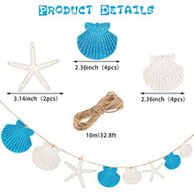 Load image into Gallery viewer, Jetec 2 Pieces Starfish Sea Shell Beach Garland Scallop Shell Christmas Garland Resin Starfish Glitter Powder Hanging Garland Beach Decor Coastal Decor Ornament for Holiday Christmas Decoration