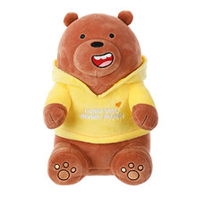 Load image into Gallery viewer, MINISO We Bare Bears Cute Stuffed Animals, Soft Grizzly Plush Toys for Girls Boys Toddlers Kids, (Kawaii Plushies with Yellow Hoodie, 9.6")