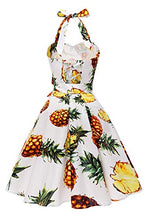 Load image into Gallery viewer, Topdress Women'sVintage Polka Audrey Dress 1950s Halter Retro Cocktail Dress Pineapple XL