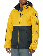 Load image into Gallery viewer, Volcom Men's Deadly Stones Insulated Snowboard Jacket, Resin Gold, Large