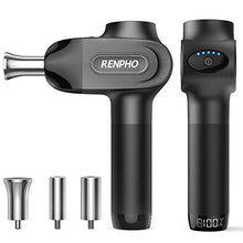Load image into Gallery viewer, Massage Gun for Athletes, RENPHO Pro Deep Tissue Percussion Muscle Massager Handheld Electric Massager for Pain Relief with Titanium Alloy Heads, Long Battery Life, Christmas Gifts for Man