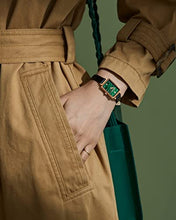Load image into Gallery viewer, Lola Rose Women's Malachite Textured Watch with Black Leather Strap
