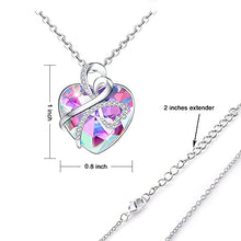 Load image into Gallery viewer, Yopicks June Birthstone Necklace Love Heart Pendant Necklaces Anniversary Jewelry Gifts for Women Aurora Crystal Necklace