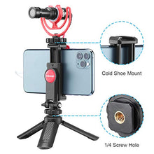 Load image into Gallery viewer, ULANZI Universal Phone Tripod Mount with Cold Shoe Mount, Rotated Cell Phone Clamp Holder Smartphone Clip Adapter for iPhone 11 Pro Max X XR Xs Max 8 7 Plus Samsung Galaxy s10 s9 Note10 Google OnePlus