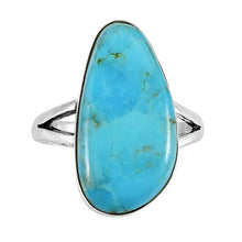 Load image into Gallery viewer, Turquoise Ring Sterling Silver 925 Genuine Gemstones Size 6 to 11 (Turquoise, 11)