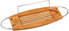 Load image into Gallery viewer, AmazonBasics Deluxe Bamboo Bathtub Caddy Tray