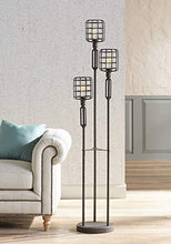 Load image into Gallery viewer, Modern Industrial Floor Lamp Rustic Metal Cage Dimmable 3-Light LED Antique Edison Bulbs for Living Room Bedroom - Franklin Iron Works