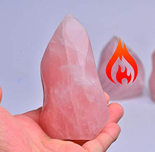 Load image into Gallery viewer, AMOYSTONE Rose Quartz Crystal Stones Energy Flame Tower Chakra Healing Stone Home Decoration 0.6-1.0LB