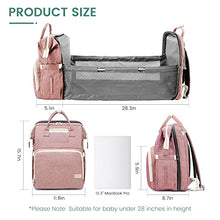 Load image into Gallery viewer, Baby Diaper Backpack, Insulated Bottle Warmer Newborn Registry for Baby Shower Gifts, Christmas Bags for Girls Boys, Multifunction Travel Stuff Maternity New Mom Gifts for Women (Pink Box)