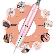 Load image into Gallery viewer, Rechargeable Nail Drill Electric Nail File, Professional 35000RPM Nail Drills for Acrylic Nails, Portable Electric E File for Gel Nails, Manicure Pedicure Polishing Shape Tools with 11Pcs Drill Bits