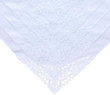 Load image into Gallery viewer, 6 Pack of Ladies Embroidery Cotton Handkerchiefs Lace Border White Hankies (ZW-L02 caomei)