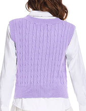 Load image into Gallery viewer, ELESOL Knit Sweater Vest Women V Neck Sweater Vest Sleeveless Crop Sweaters Casual Tank Top
