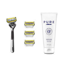 Load image into Gallery viewer, Gillette Proglide Shield Shave Gift Set for Men – 4 Proglide Shield Razor Blade Refills, 1 Limited Edition Razor Handle, and 6 oz. Shaving Cream
