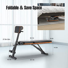 Load image into Gallery viewer, PERLECARE Adjustable Weight Bench for Full Body Workout - All-in-One Durable Exercise Bench Holds up to 772 lbs, Foldable Flat/Incline/Decline Workout Bench with Two Exercise Bands for Home Gym