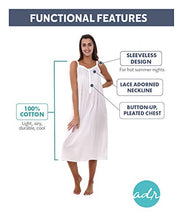 Load image into Gallery viewer, Alexander Del Rossa Womens 100% Cotton Lawn Nightgown, Long Tank Top Chemise, Medium Purple and Green Plaid (A0582L26MD)