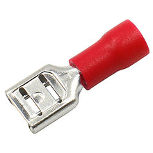 Load image into Gallery viewer, Baomain Female Quick disconnects Vinyl Insulated Spade Wire Connector Electrical Crimp Terminal 22-16 AWG 6.3mm 1/4" Red Pack of 100