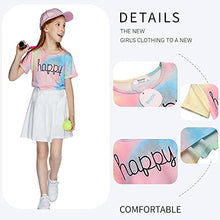 Load image into Gallery viewer, Boyoo Girl's Short Sleeve T Shirt Kids Fashion Tee Tie Dye Crewneck Rolled Cuffs Crop Top for 5-14 Years