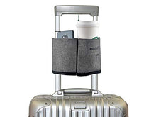 Load image into Gallery viewer, riemot Luggage Travel Cup Holder Free Hand Drink Caddy - Hold Two Coffee Mugs - Fits Roll on Suitcase Handles - Gifts for Flight Attendants Travelers Accessories Grey