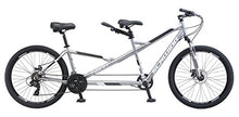 Load image into Gallery viewer, Schwinn Twinn Classic Tandem Adult Beach Cruiser Bike, Double Seater, Steel Low Step Frame, 7-Speed, 650c Urban Tires, Alloy Caliper Brakes, Medium Frame, Grey