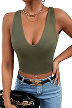 Load image into Gallery viewer, CYVESOULA Women's Sleeveless V Neck Crop Tops T-Shirt Unique Slim Fit Sexy Tank Tops (Wine, XS)