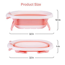 Load image into Gallery viewer, Lovin&Hugin Baby Foldable Bathtub, Collapsible Baby Bathtub Newborn to Toddler with Ridge Protection pad, Baby Temperature Bathtub for Babies Girls, Pink