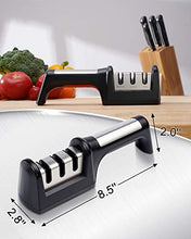 Load image into Gallery viewer, Knife Sharpeners Professional Three-step Knife Sharpener,3 Materials Grinding Groove,Diamond, Tungsten Steel and Ceramic Rod Helps Restore and Polish Blades, Quickly, Safe and Easy to Use