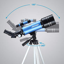 Load image into Gallery viewer, Aomekie Kids Telescope for Adults Astronomy Beginners 70mm Refractor Telescopes with Adjustable 51inch Tripod Phone Adapter Finderscope Erect-Image Diagonal and Moon Filter