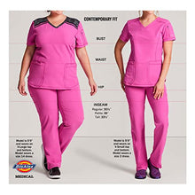 Load image into Gallery viewer, Dickies Women's Xtreme Stretch V-Neck Scrubs Shirt, Black, XX-Large