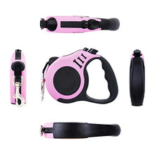 Load image into Gallery viewer, PETIMP Retractable Dog Leash Lightweight Portative 16FT Leash, with Folding Bowl,Dispenser,Rubbish Bags, for Small Medium Dogs(Pink)
