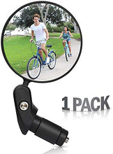 Load image into Gallery viewer, HUBUISH Bar End Bike Mirrors,360°Adjustable Rotatable Handlebar Convex Mirror for Mountain Road Bicycle Riding Cycling Accessories, with Wide Angle Lens Safety Rearview Mirror(1 PC)