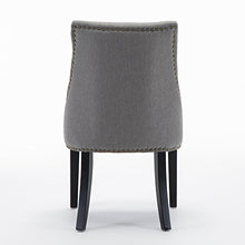 Load image into Gallery viewer, LSSBOUGHT Set of 2 Fabric Dining Chairs Leisure Padded Chairs with Black Solid Wooden Legs,Nailed Trim,Gray