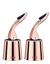 Load image into Gallery viewer, OWO Wine bottle Stopper, Wine Saver with Silicone, Decorative Wine Preserver, Wine Toppers Stopper,Reusable Wine Cork Keeps Wine Fresh (Rose Gold)