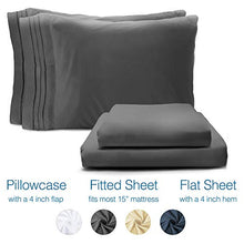 Load image into Gallery viewer, SONOMA LINEN Super Soft Queen Bed Sheet Set Grey 4 Piece 1800 Thread Count Double Brushed Microfiber Bedding Wrinkle Stain and Fade Resistant Breathable and Cooling Hotel Quality Deep Pocket Sheets