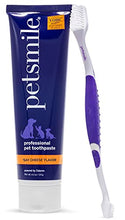 Load image into Gallery viewer, Petsmile Professional Dog Teeth Brushing Kit | VOHC Approved Plaque and Tartar Control Pet Toothpaste & Toothbrush | Human-Grade Ingredients Improve Dental Health (Say Cheese, 4.2 Oz)