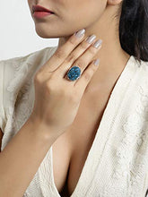 Load image into Gallery viewer, YoTreasure Turquoise Gemstone Solid 925 Sterling Silver Designer Ring Jewelry