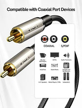 Load image into Gallery viewer, VIOY Coaxial Digital Audio Cable (3.3FT/1M), Subwoofer Cable RCA Male to Male HiFi 5.1 SPDIF Stereo Coaxial Audio Cable for Home Theater, HDTV, Amplifier Speaker Soundbar