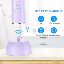 Load image into Gallery viewer, Sonic Electric Toothbrush, Travel Rechargeable Toothbrush for Adults Kids with 5 Modes and 3 Intensity Levels, Waterproof, USB Fast Charging, Smart Timer & Travel Case Included-Purple