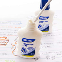 Load image into Gallery viewer, BAZIC Correction Fluid (0.7 oz / 20 ml), Foam Brush Applicator, Instant Corrections Pen White Out Wipe Out Liquid (2/Pack), 1-Pack