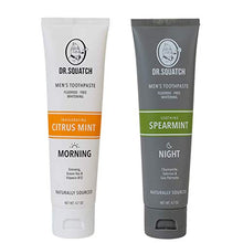 Load image into Gallery viewer, Dr. Squatch Teeth Whitening Toothpaste Kit - Day and Night Flouride Free Natural Toothpaste (1 Citrus Mint + 1 Sooth Spearmint Tooth Paste) 4.7 oz tubes