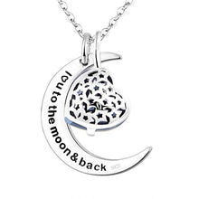 Load image into Gallery viewer, Emerald Necklace Birthday Gifts Women I Love You to the Moon and Back Half Moon Heart Shooting Star Fine Jewelry Sterling Silver