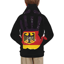 Load image into Gallery viewer, colors german flag Print Hoodies Kids 3D Print Sweatshirts Long Sleeve Pullover Hoodies with Pocket for Teen Boys and Girls Black