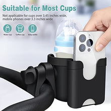 Load image into Gallery viewer, Guiseapue Stroller Cup Holder with Phone Holder, Universal Bottle Holder for Wheelchair, Walker, Bike, Scooter, Stroller Accessories for Uppababy, Nuna, Bugaboo, Doona Stroller, Gifts for Women, Men