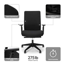 Load image into Gallery viewer, HON BASYX Biometryx Commercial-Grade Fabric Upholstered Task Chair, Office Chair, in Black (BSX156VA10T)