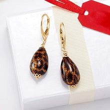 Load image into Gallery viewer, Ross-Simons Italian Leopard Murano Glass Drop Earrings in 18kt Gold Over Sterling