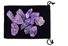 Load image into Gallery viewer, Zentron Crystals Rough Amethyst in Velvet Bag Large 1" Raw Gemstones for Wire Wrapping, Polishing, Tumbling, Reiki and Wicca (1/2 Pound)