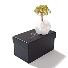 Load image into Gallery viewer, KALIFANO Natural Mini Peridot (100+ Gemstone Count!) Chakra Crystal Tree with Quartz Cluster Base - Bonsai Feng Shui Money Tree for Stress Relief and Inner Growth