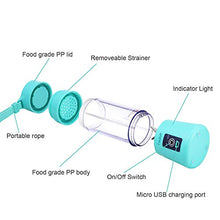 Load image into Gallery viewer, Portable Personal Blender, Household Juicer Fruit Shake Mixer -Six Blades, 380ml Baby Cooking Machine with USB Charger Cable (Cyan)